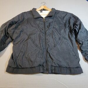 Vintage‎ Le Coq Sportif Jacket Nylon Windbreaker Full Zip Black Men's Size Large